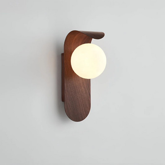 Wood Wall Sconce – Integrated LED Globe – Tavellix