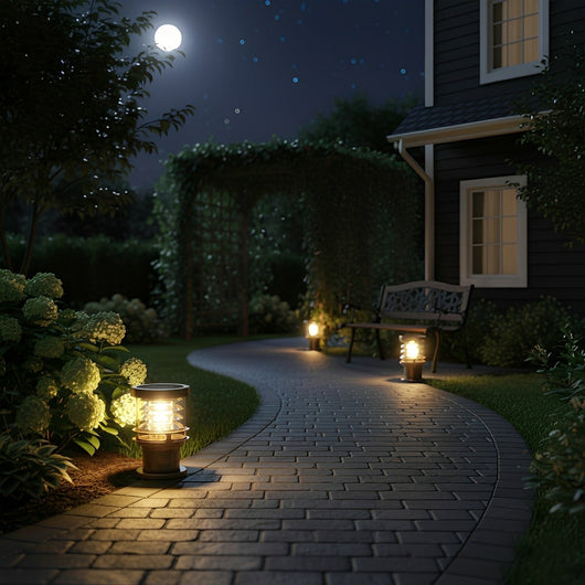 LED Outdoor Bollard – Patio Garden Night Setting Glowing – Tavellix
