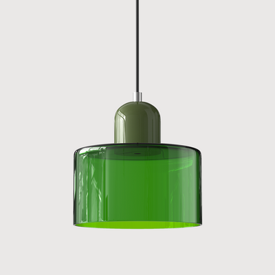 Bauhaus Coloured Glass Pendant – Orange Shade Dining Room – Tavellix
