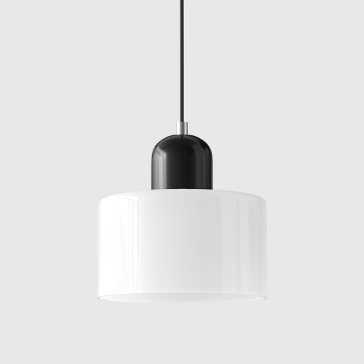 Bauhaus Coloured Pendant – White Shade Red Base Option – Tavellix