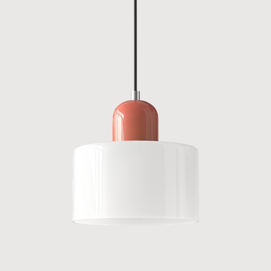 Bauhaus Glass Pendant – White Shade Clean View Overhead – Tavellix