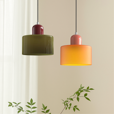 Bauhaus Glass Pendant Light – Lifestyle Dining Room Styled Setting – Tavellix