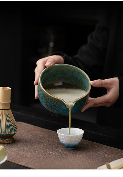 Matcha Set – Handmade Ceramic Bowl, Bamboo Whisk & Scoop – 4-Piece Japandi Gift Set for Kitchen