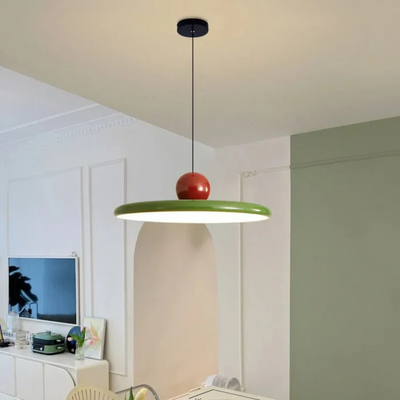 Glass Pendant Light – E26 LED Hanging Ceiling Lamp – Bauhaus Minimalist Design for Dining Room Kitchen Living Room