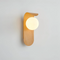 Wood Wall Sconce – Integrated LED Globe Wall Light – Scandinavian Wood Accent for Bedroom Hallway Living Room