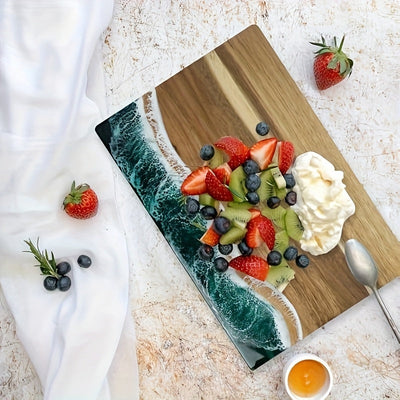 Acacia Wood Resin Board – Cheese Board Styling on Dining Table – Tavellix
