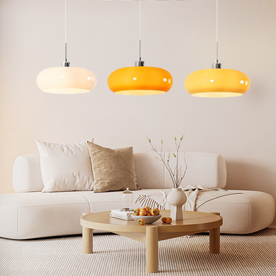Aurevina | Bauhaus Glass Pendant Light with Hand-Blown Tea Glass Shade