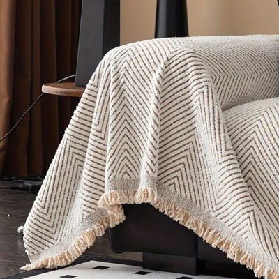 Zentor | Herringbone Sofa Cover Luxury Anti Slip Couch Cover Microfibre Throw for Living Room and Home Decor