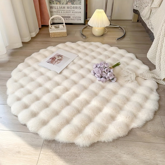 Cloud Comfort Round Bubble Rug – Fluffy Circle Carpet – Tavellix