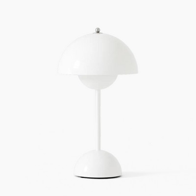 Dome Table Lamp – White Finish Main Product View – Tavellix