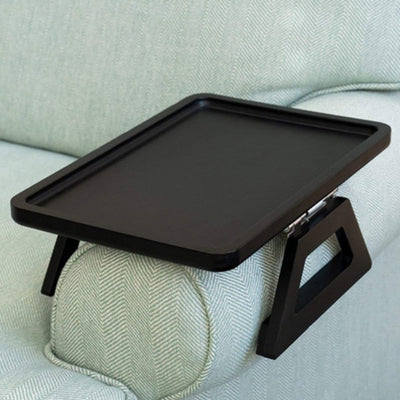 Sofa Arm Tray – Adjustable Bamboo Clip-On Armrest Table – Non-Slip Drinks & Laptop Tray for Living Room Bedroom Lounge