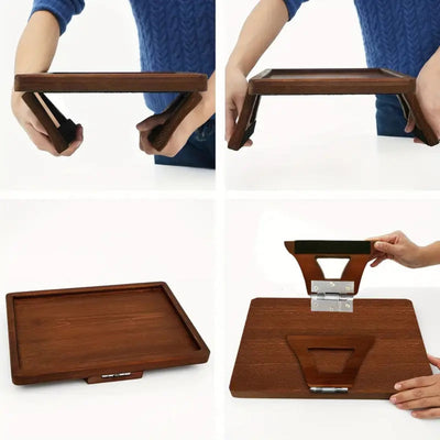 Sofa Arm Tray – Adjustable Bamboo Clip-On Armrest Table – Non-Slip Drinks & Laptop Tray for Living Room Bedroom Lounge