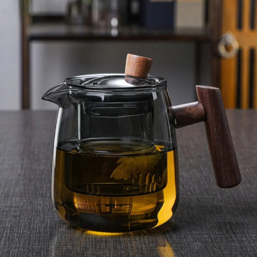 Borosilicate Glass Teapot – Smoky Grey Finish Variant – Tavellix