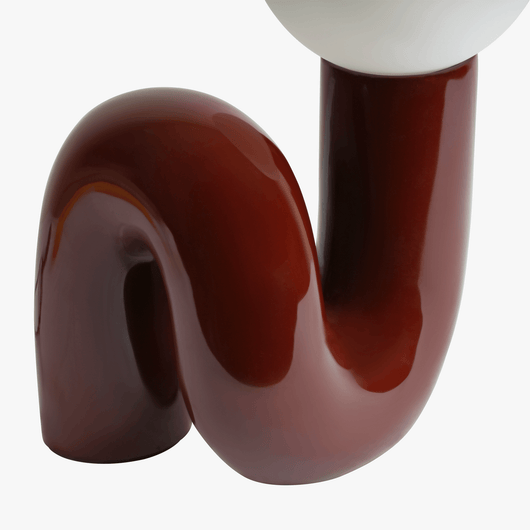 Resin Table Lamp – Sculpted Base Detail Close-Up Red – Tavellix
