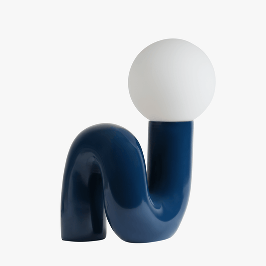 Resin Table Lamp Midnight Blue – Ambient Glow Side View – Tavellix