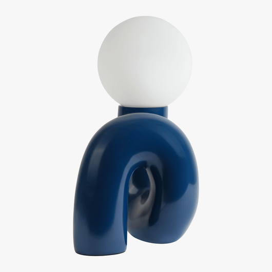 Resin Table Lamp Blue – Organic Silhouette Side View – Tavellix