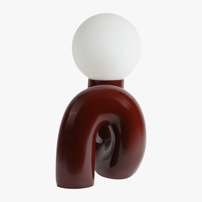 Sculptural Lamp – Claret Red Side Profile Glossy Finish – Tavellix