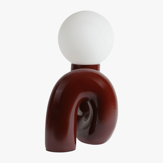 Sculptural Lamp – Claret Red Side Profile Glossy Finish – Tavellix