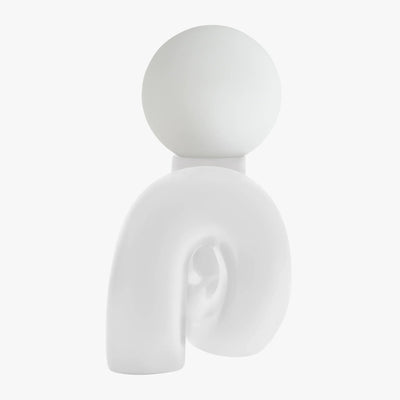 Resin Table Lamp White – Side Profile Minimal Interior – Tavellix
