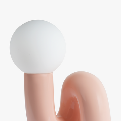 Sculptural Table Lamp – Cream Pink Top Angle View – Tavellix