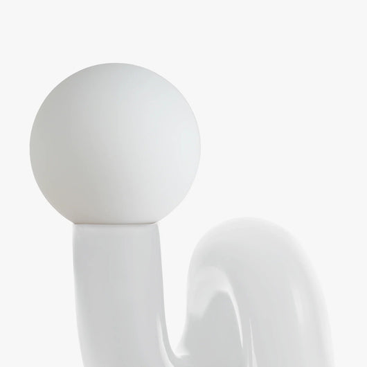 Sculptural Lamp Ivory White – Top Angle Clean View – Tavellix