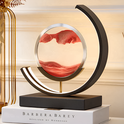 Sand Art Lamp – Circular Aluminium Frame Close-Up – Tavellix
