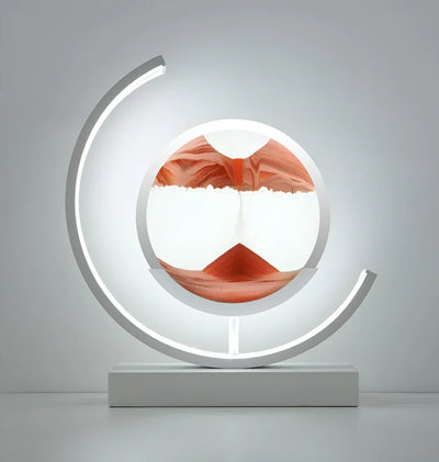 Sand Art Lamp – White Orange Sand Flowing Scene – Tavellix