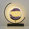 LED Sand Art Table Lamp for Bedside Tables & Desks – Circular Frame, Tri-Colour Touch Light, USB
