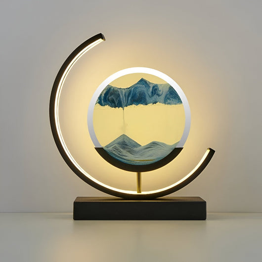 Sand Art Table Lamp – Black Blue Sand Design – Tavellix