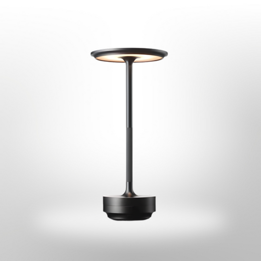 Wireless Table Lamp – Black Aluminium Finish Detail – Tavellix