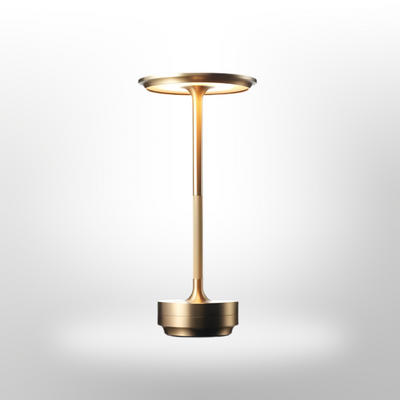 Wireless Table Lamp – Gold Brass Finish Close-Up – Tavellix