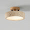 Round Japanese Modern Travertine Ceiling Light