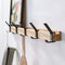 Wall Mounted Coat Rack – 5 Adjustable Double Hooks – Wood & Aluminium – Minimalist Design for Hallway Bedroom Bathroom