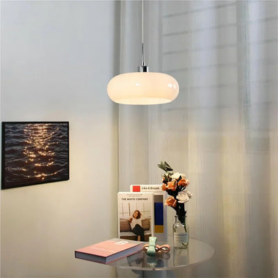 Aurevina | Bauhaus Glass Pendant Light with Hand-Blown Tea Glass Shade