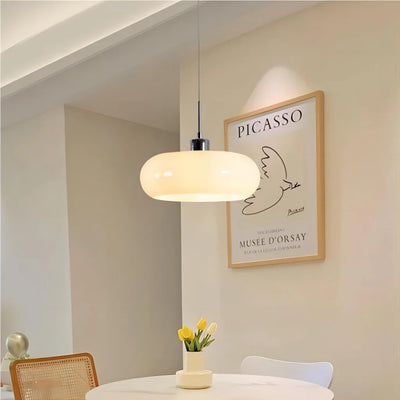 Aurevina | Bauhaus Glass Pendant Light with Hand-Blown Tea Glass Shade