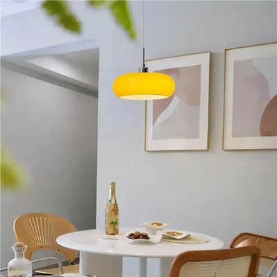 Aurevina | Bauhaus Glass Pendant Light with Hand-Blown Tea Glass Shade