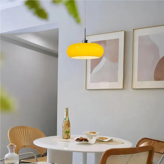 Aurevina | Bauhaus Glass Pendant Light with Hand-Blown Tea Glass Shade
