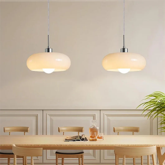 Aurevina | Bauhaus Glass Pendant Light with Hand-Blown Tea Glass Shade