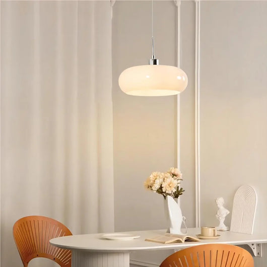 Aurevina | Bauhaus Glass Pendant Light with Hand-Blown Tea Glass Shade