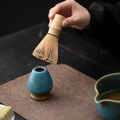 Matcha Set – Handmade Ceramic Bowl, Bamboo Whisk & Scoop – 4-Piece Japandi Gift Set for Kitchen