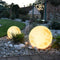 Garden Lamp – Wired Moon Sphere Warm LED Outdoor Light – Weather-Resistant Resin Design for Pathway Balcony Patio