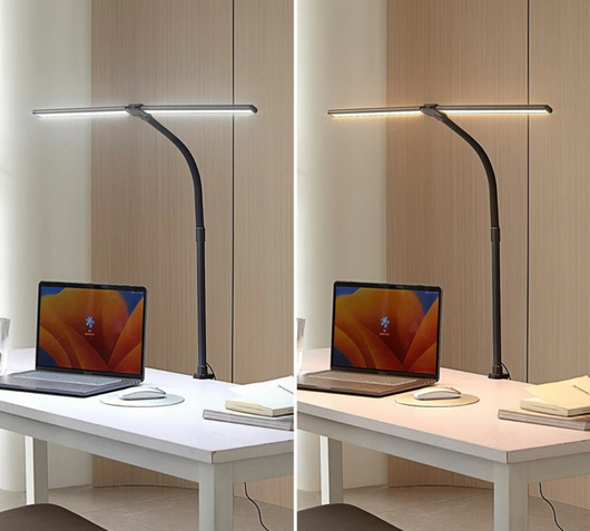 LED Desk Lamp – Clamp Mechanism Attached to Desk Edge – Tavellix