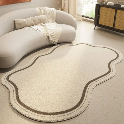 Cream Plush Rug – Soft Pile Texture Close-Up – Tavellix
