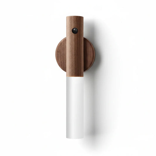 Motion Sensor Wall Light – Walnut Finish Hallway Mount – Tavellix