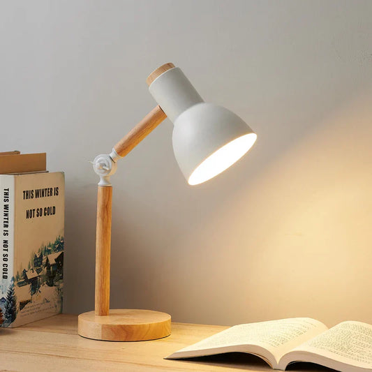 Wooden Desk Lamp – Adjustable Head – Tavellix