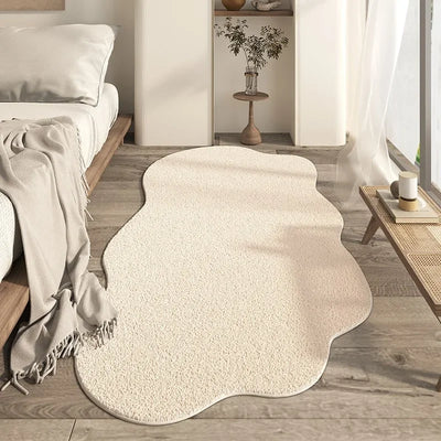 Cream Area Rug – Irregular Wave Outline Detail – Tavellix