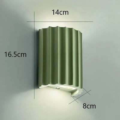 Resin Wall Light – Up & Down Ambient Glow – Ribbed Sculptural Wall Sconce for Bedroom Hallway Living Room