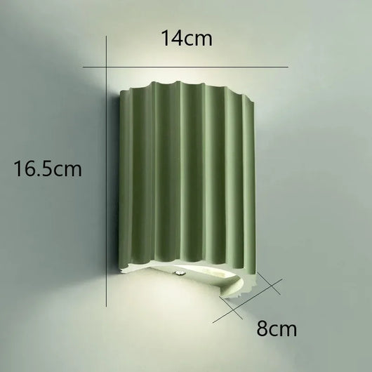 Resin Wall Light – Up & Down Ambient Glow – Ribbed Sculptural Wall Sconce for Bedroom Hallway Living Room