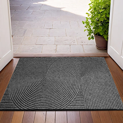 Door Mat – 3D Groove Anti-Slip Polyester Entrance Mat – Wear-Resistant Design for Hallway Porch Patio