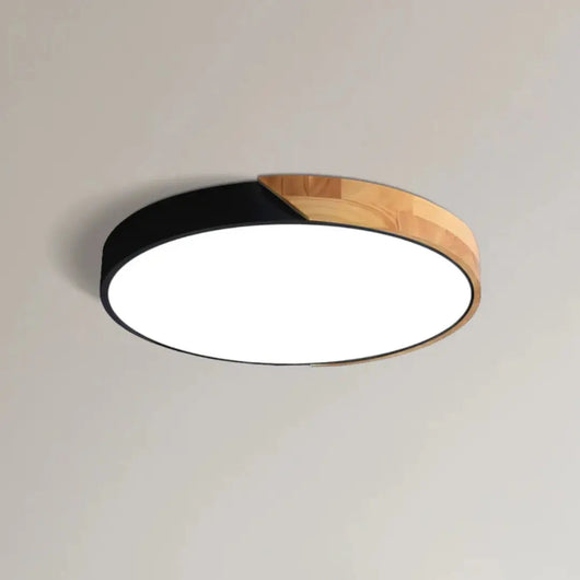Wooden Ceiling Light – Flush Mount LED Fitting – Natural Wood Surface Light for Bedroom Living Room Hallway